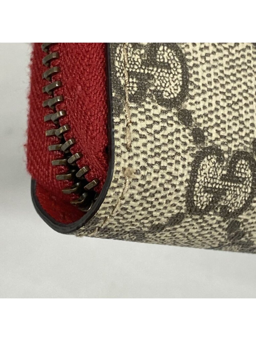 Gucci Wallet GG Supreme Cherry Beige Red Gold - Picture 5 of 9